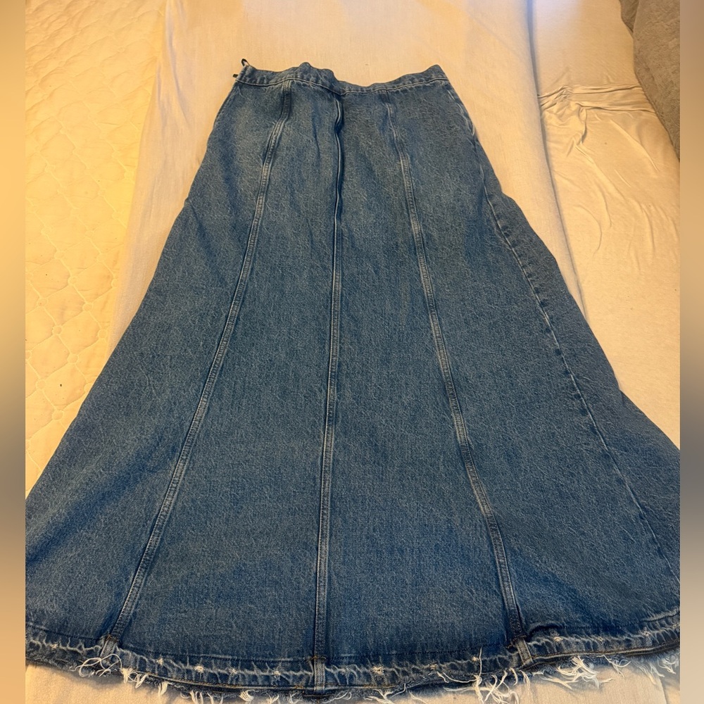 Zara Blue A-Line Denim Skirt